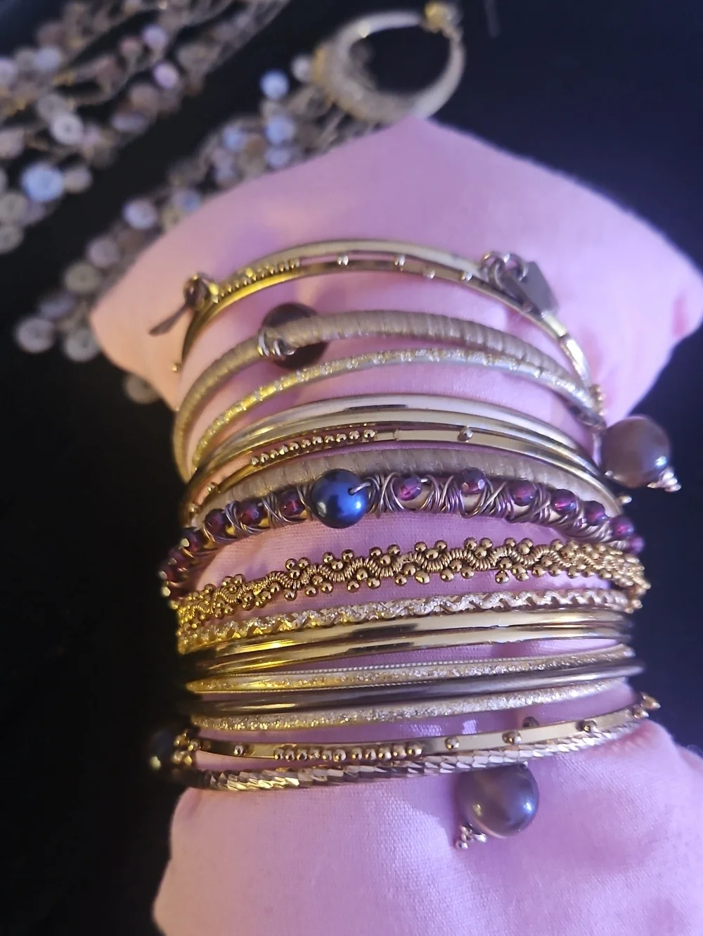 18 Gold-Tone Layered Bangle Bracelet Stack